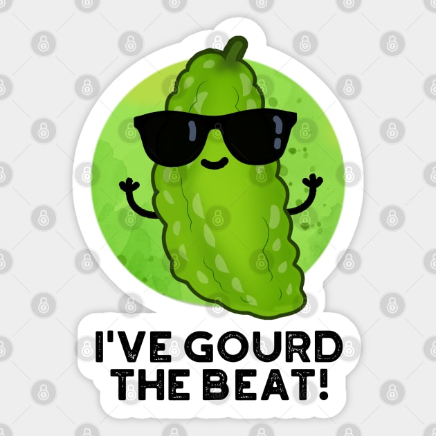 I've Gourd The Beat Cute Veggie Pun Sticker by punnybone